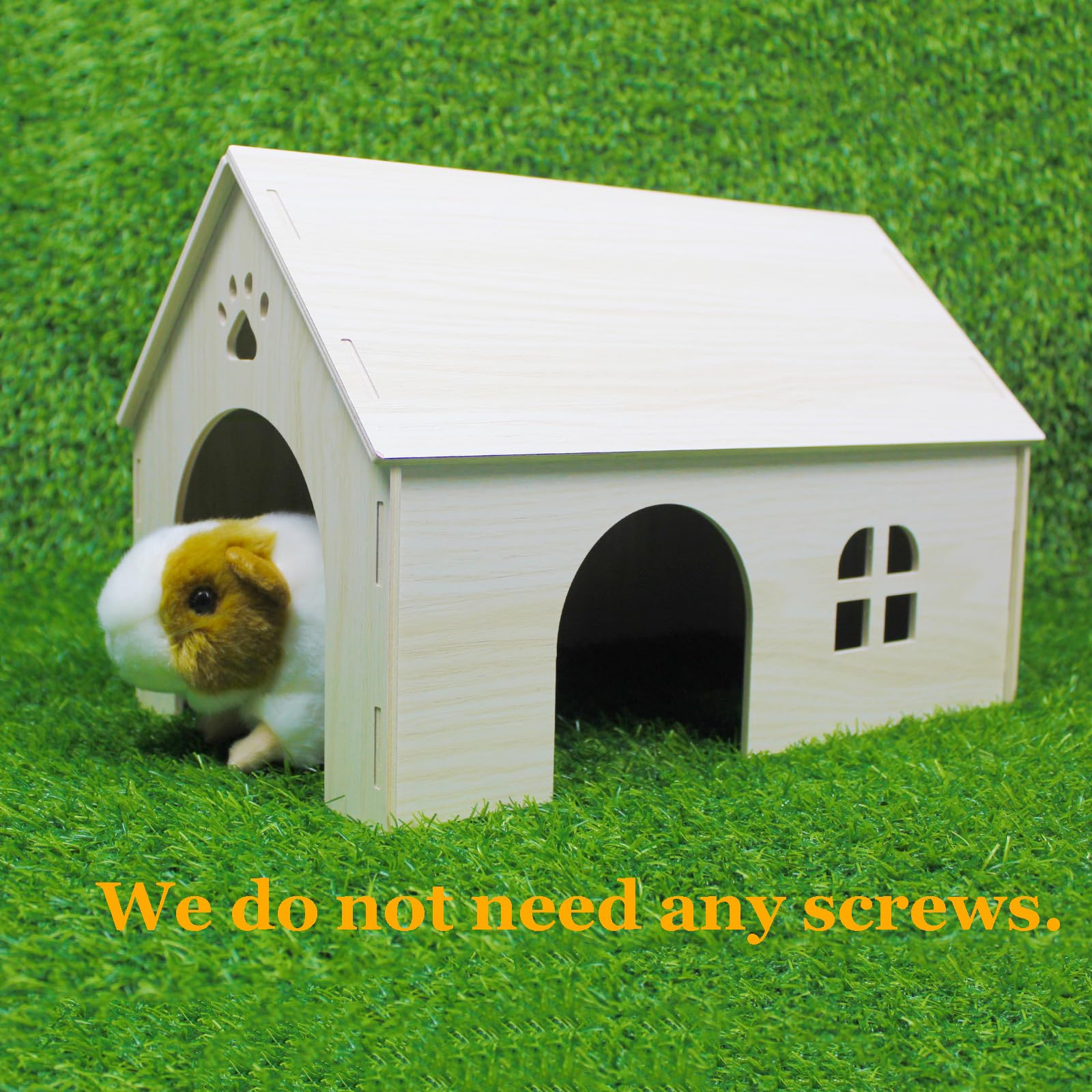 Amonk Guinea Pig Hideout uses washable, waterproof layers for easy cleaning.