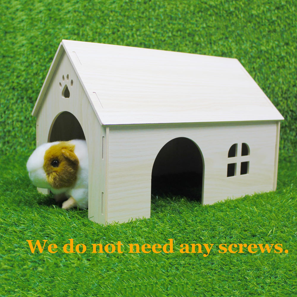 Amonk Guinea Pig Hideout uses washable, waterproof layers for easy cleaning.