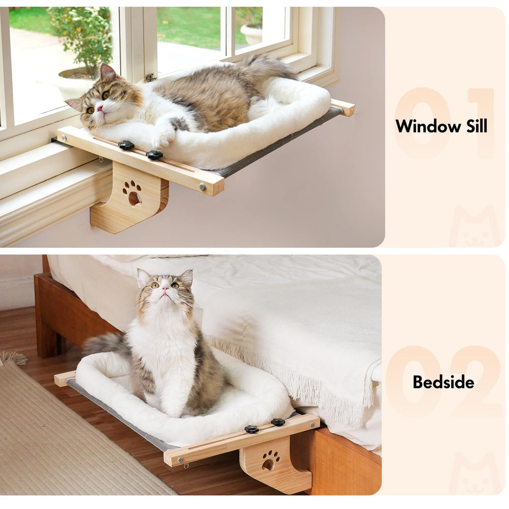 AMOSIJOY cat sill window perch bedside use enables shared moments from bed