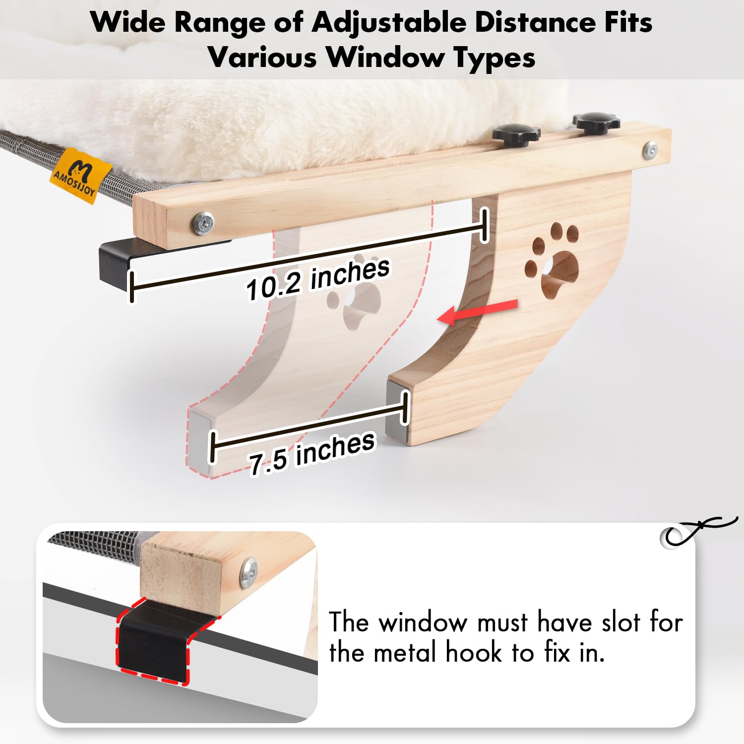 AMOSIJOY cat perch supports up to 40 lbs, offering stability for larger cats.