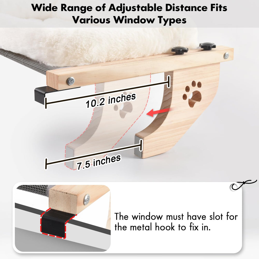 AMOSIJOY window perch supports up to 40 lbs, ideal for big cats enjoying sunlit views