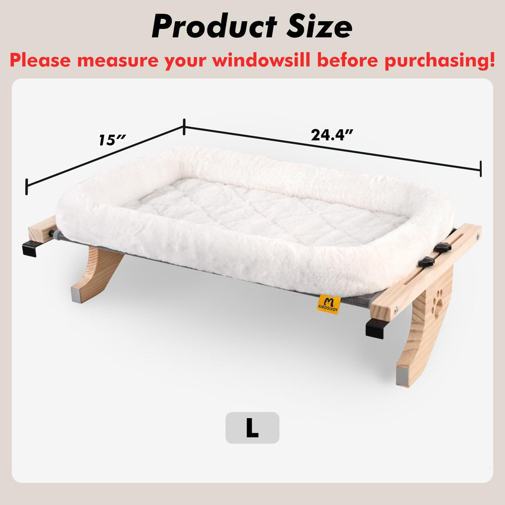 AMOSIJOY cat sill perch shows simple assembly steps for quick setup.