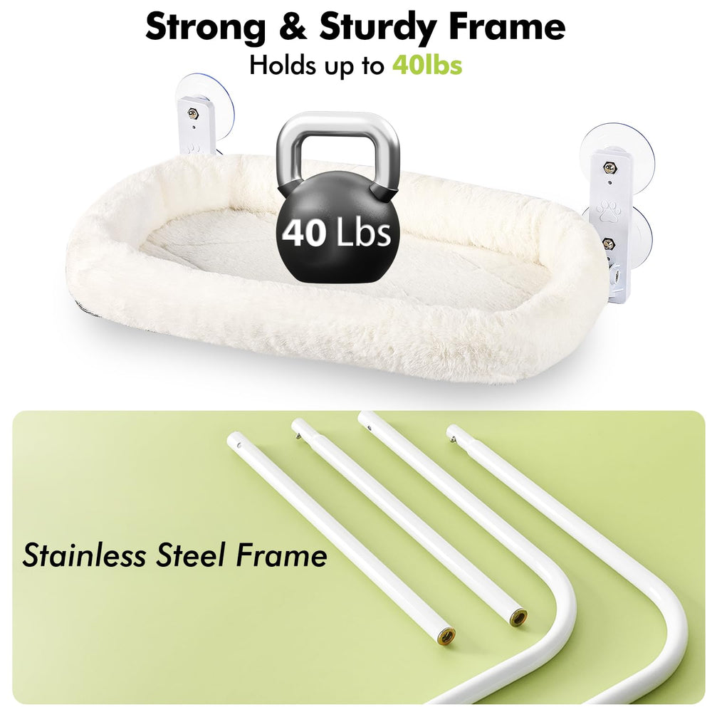 AMOSIJOY foldable window perch design adapts to blinds without interference.