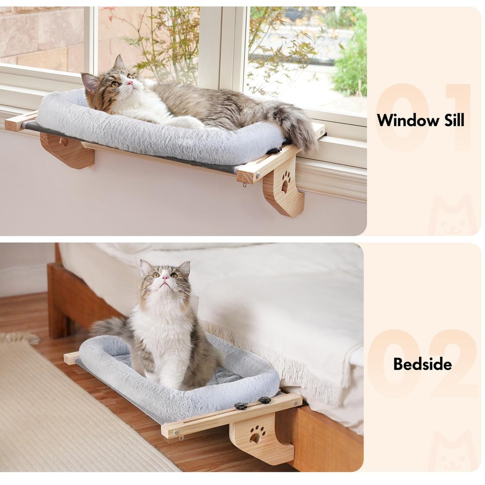 AMOSIJOY multiuse perch alongside bedside or drawers to keep cat nearby