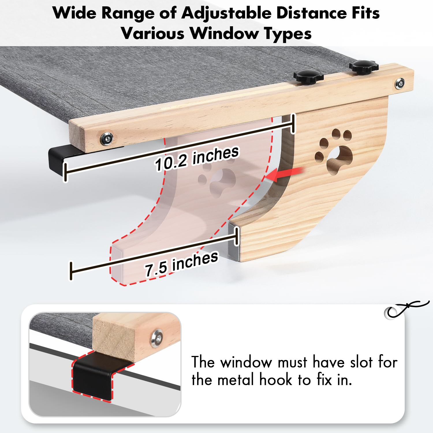 AMOSIJOY cat sill window perch breathable removable cover for easy washing.