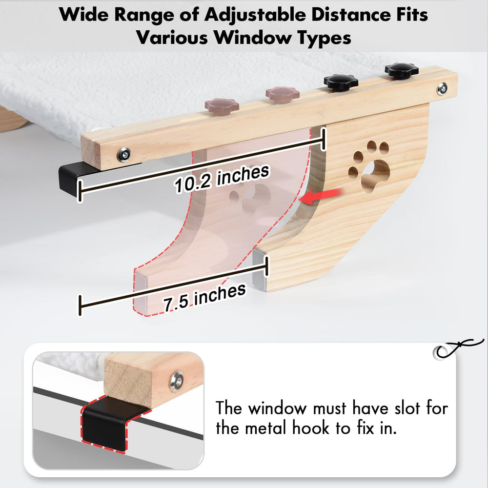 AMOSIJOY cat window perch plush cover emphasizes soft, washable comfort.