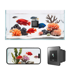 Amouu 2K HD Aquarium Camera with compact mount enables discreet tank monitoring and recording