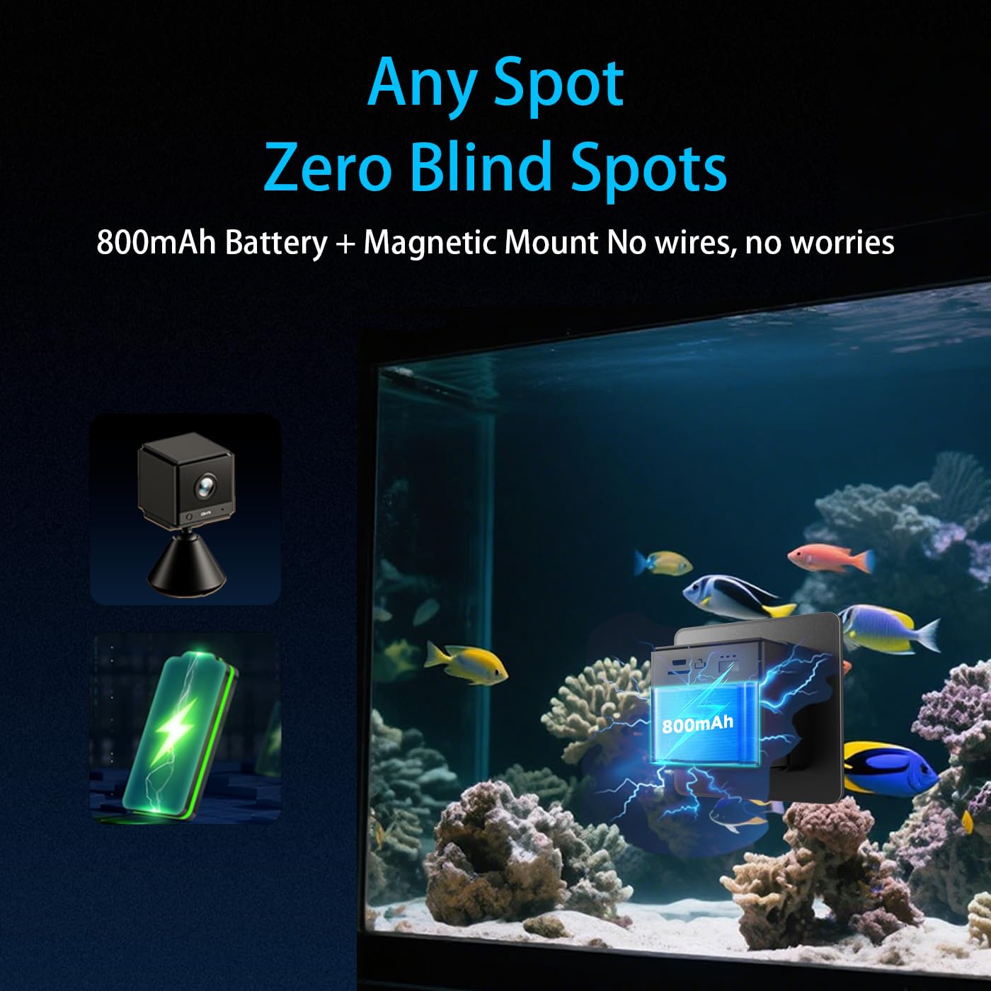 Amouu night vision 940nm and 140° view cover your tank after dark