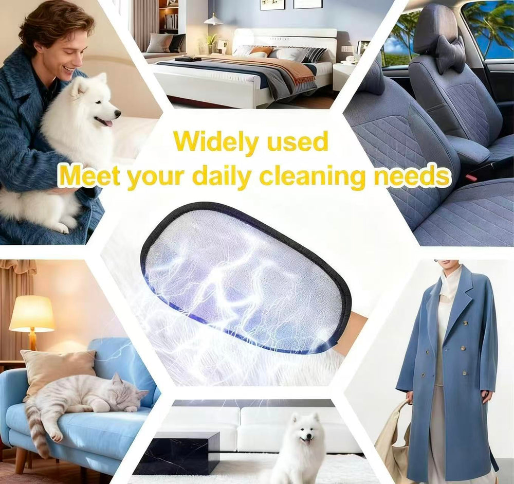 Amouy glove on car seats removing pet hair easily.