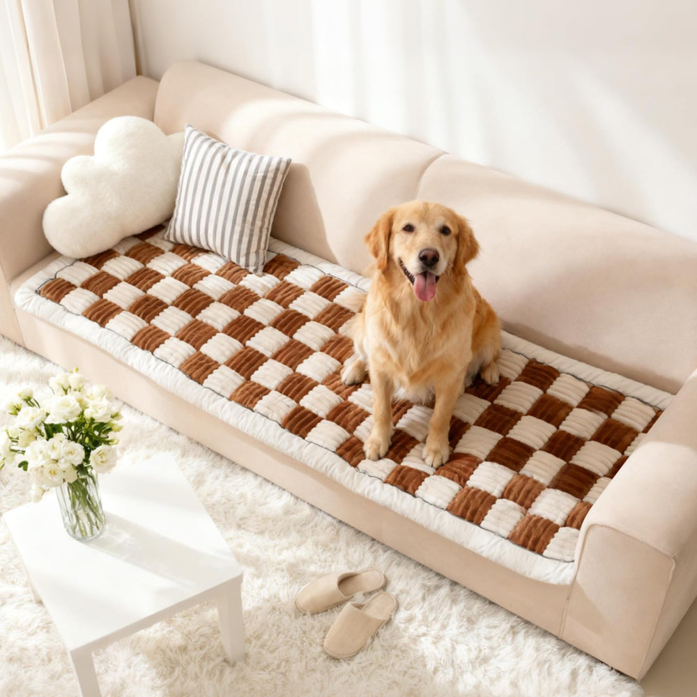 AMTARP dog couch cover plush fabric keeps sofa cozy and protected