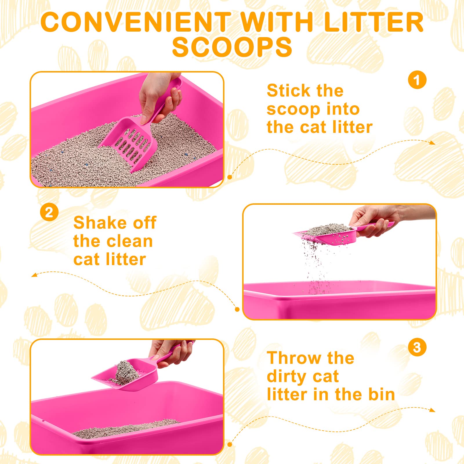 Amyhill open cat litter box easy-clean-handle demonstrates effortless emptying.