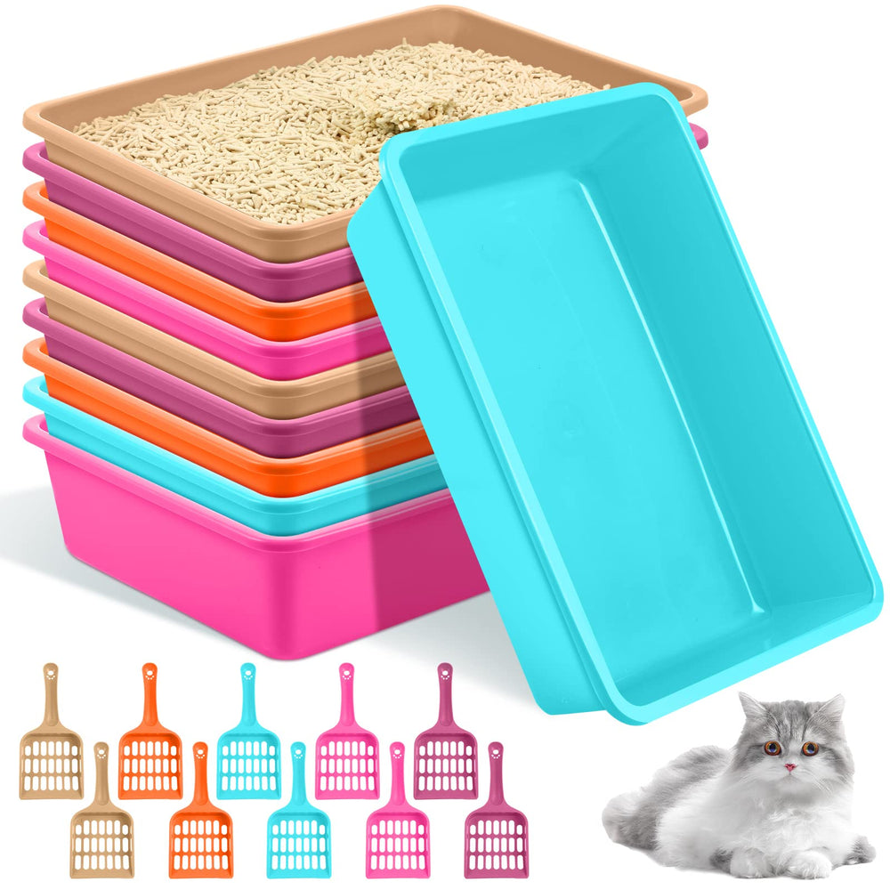 Amyhill open cat litter box kit top view, spacious design for easy scooping.
