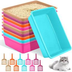 Amyhill open cat litter box kit top view, spacious design for easy scooping.