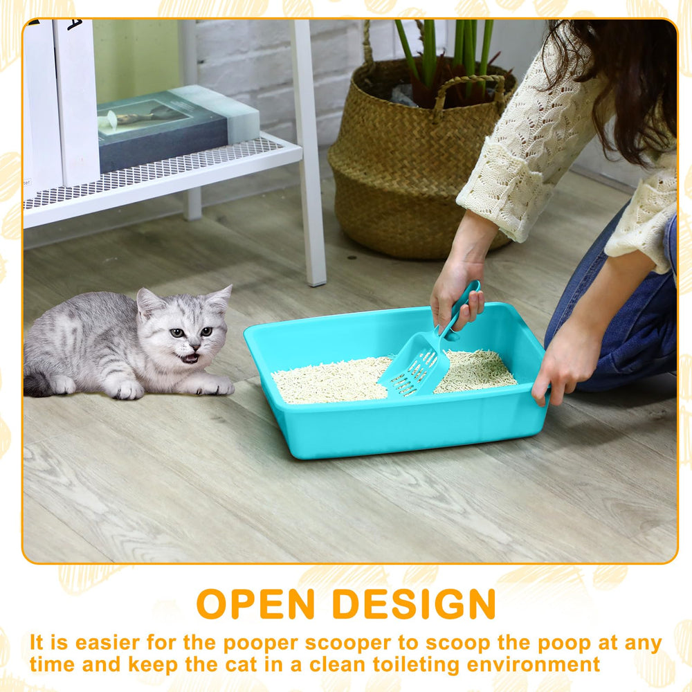 Amyhill open cat litter box odor-control open-design helps freshen indoor air.