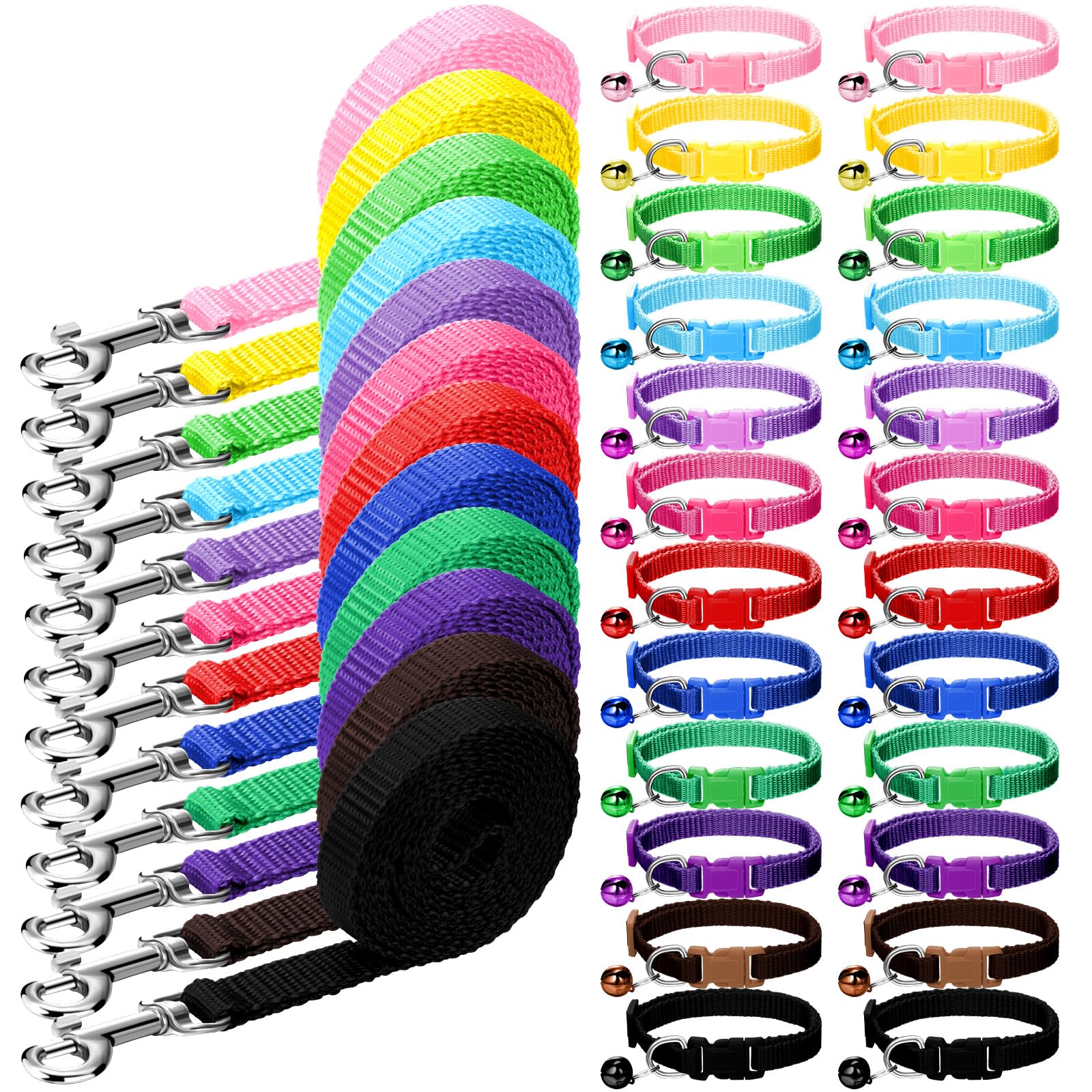 Amylove 48-pcs set packaging for easy collar and leash replacements.