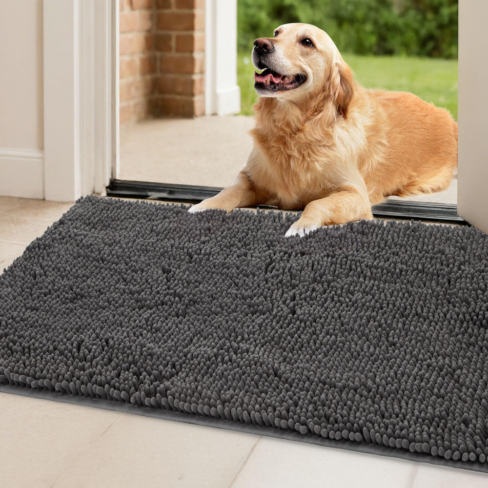 Amyracel absorbent dog door mat 72x48 soaking moisture at the entry.