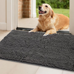 Amyracel absorbent dog door mat 72x48 soaking moisture at the entry.