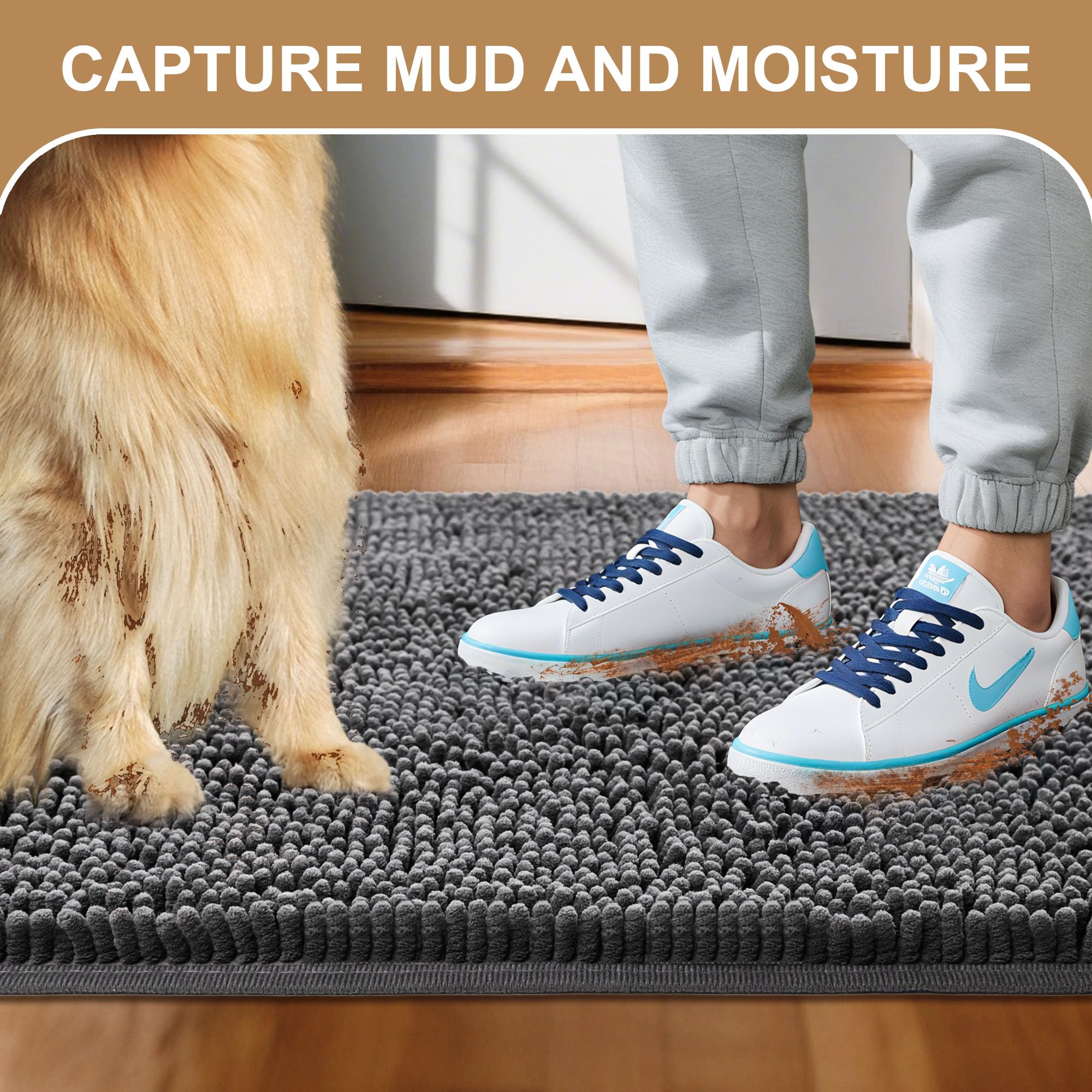 Amyracel chenille soft mat closeup highlights plush comfort.