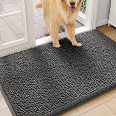 Amyracel Dirt Trapping Door Mat plush microfiber close-up for cozy entry comfort.