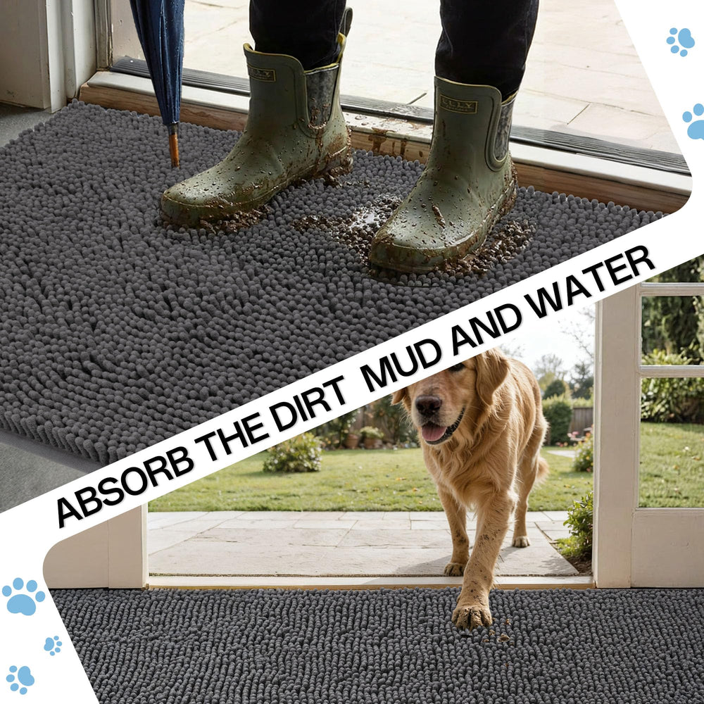 Amyracel Dirt Trapping Door Mat anti-slip backing keeps it secure at entryways.