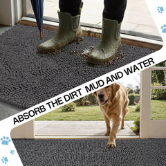 Amyracel Dirt Trapping Door Mat anti-slip backing keeps it secure at entryways.