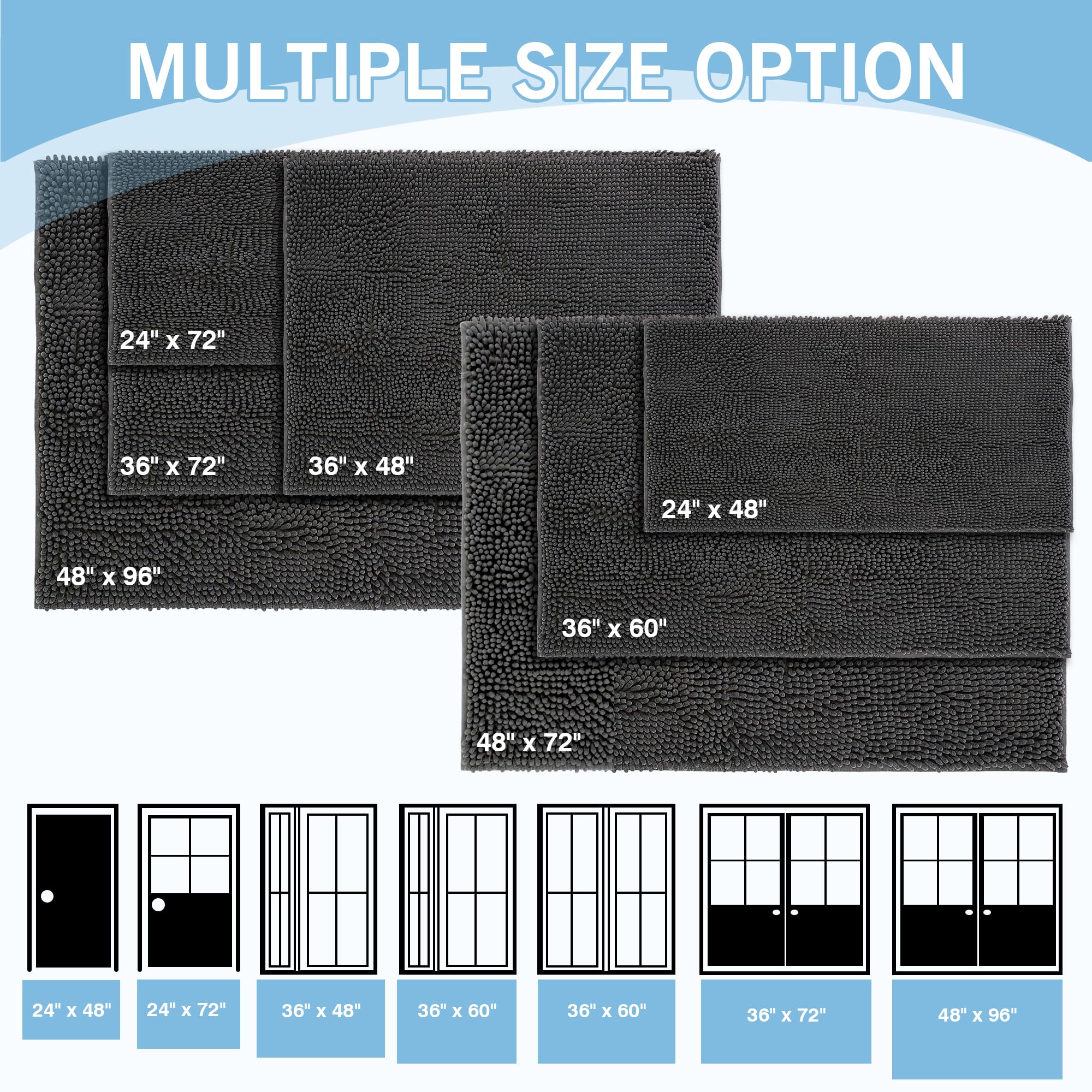 Amyracel Dirt Trapping Door Mat sturdy stitching for long-lasting use.
