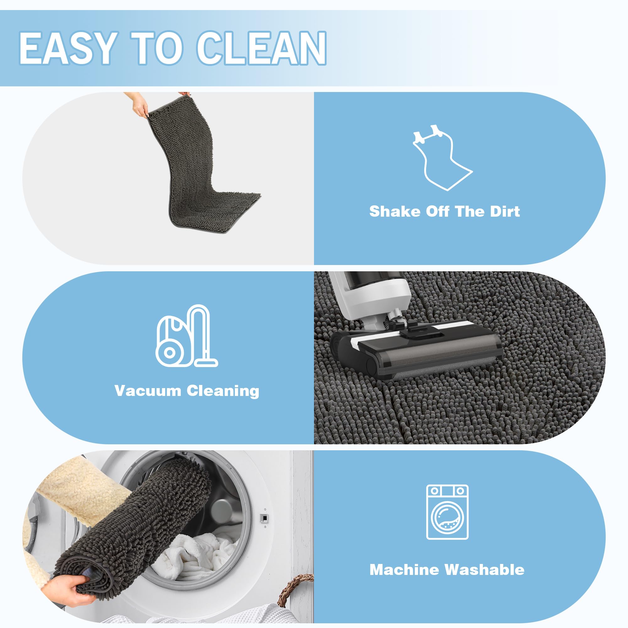 Amyracel Dirt Trapping Door Mat machine washable for easy upkeep.
