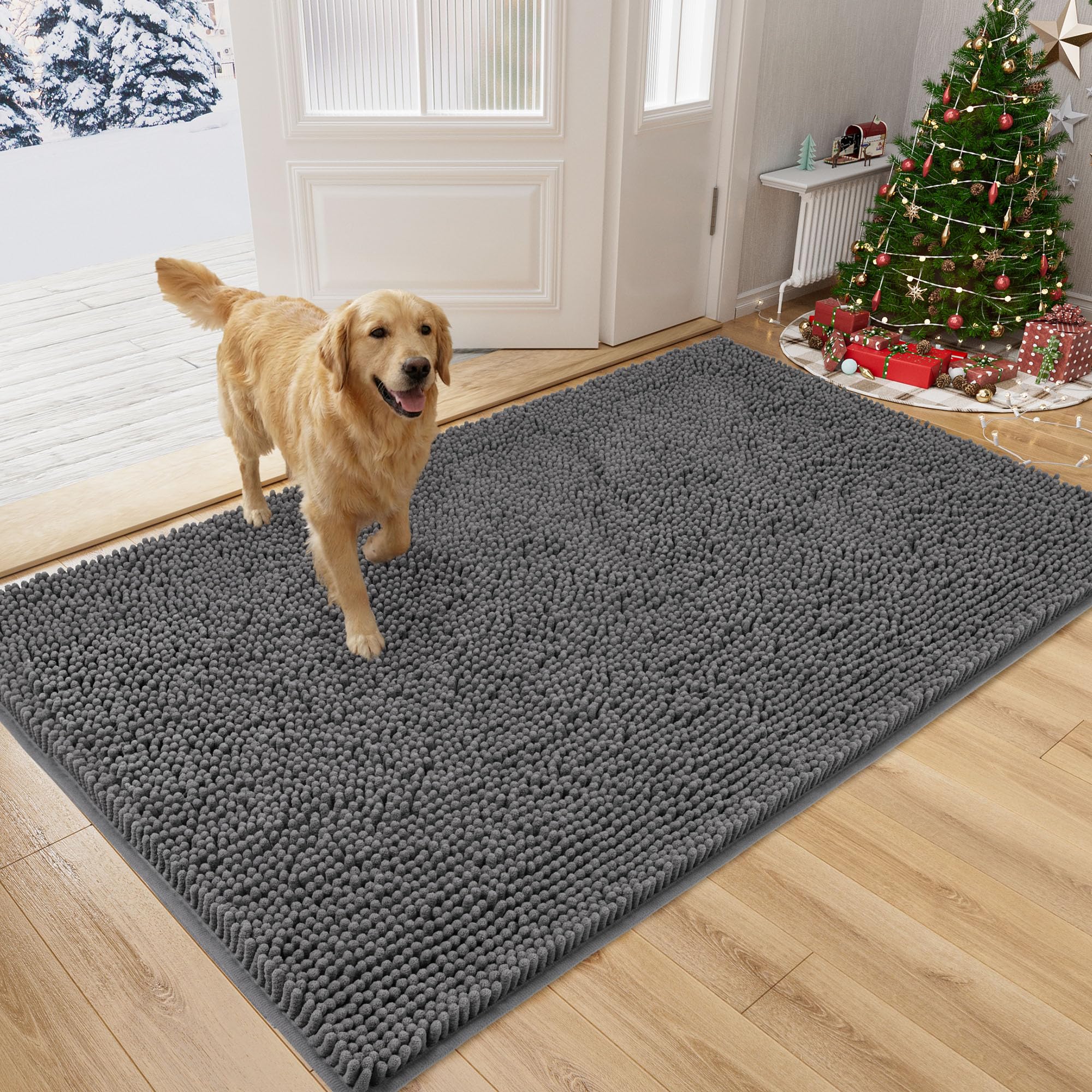 Amyracel Dirt Trapping Door Mat complements any entryway setup.