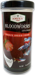 Amzey Blood Worms 1oz pack — protein-rich fish food for tropical fish.