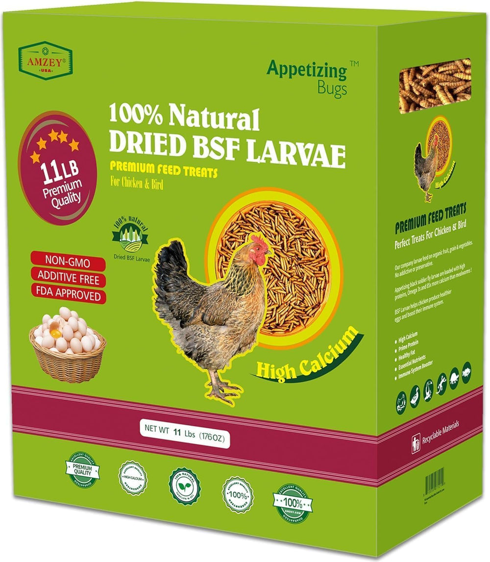 Amzey dried BSF larvae packaging in heavy-duty box ensures long-term storage.