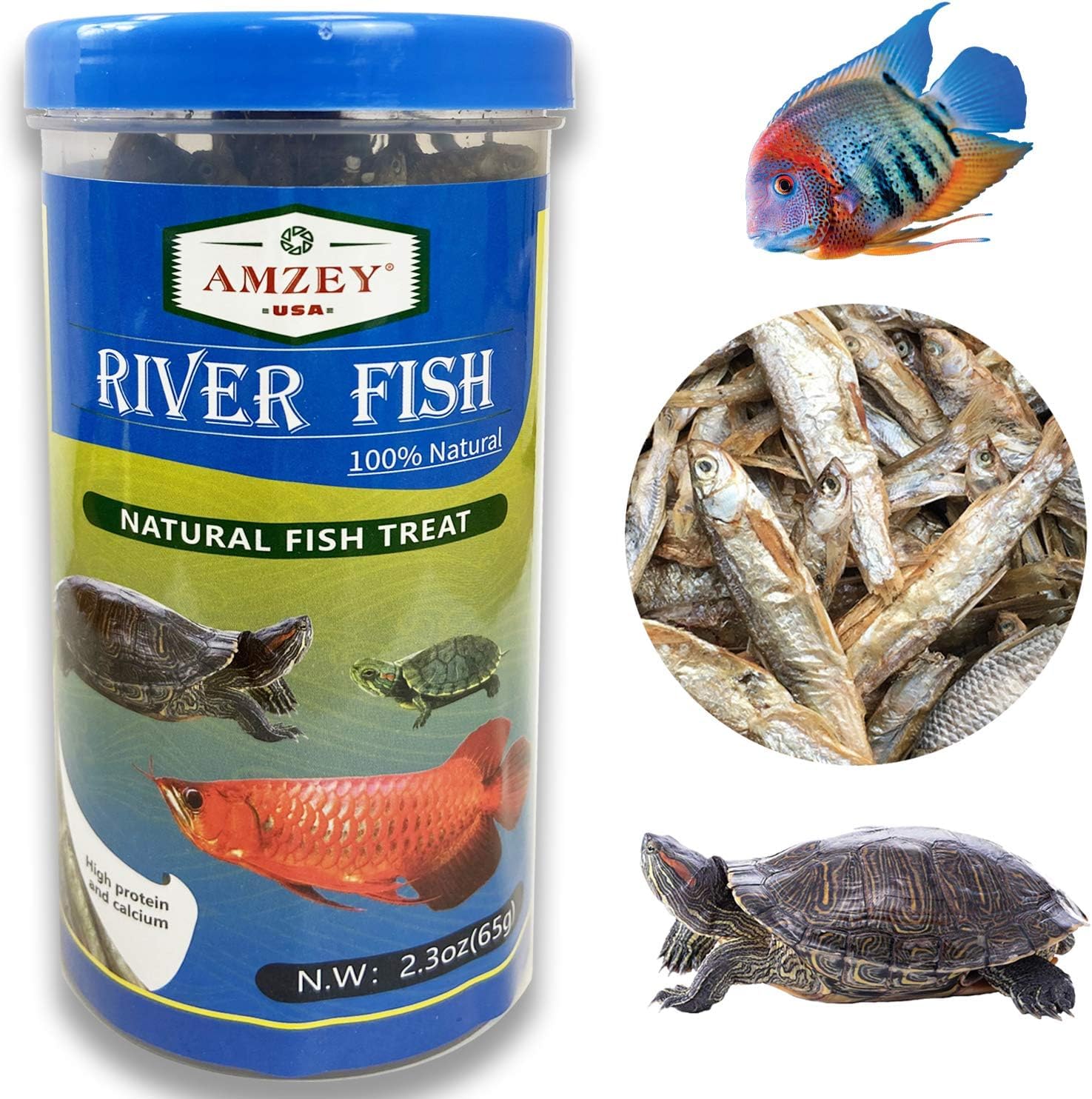 Amzey dried river fish color-boost-closeup hints at enhanced fish coloration.