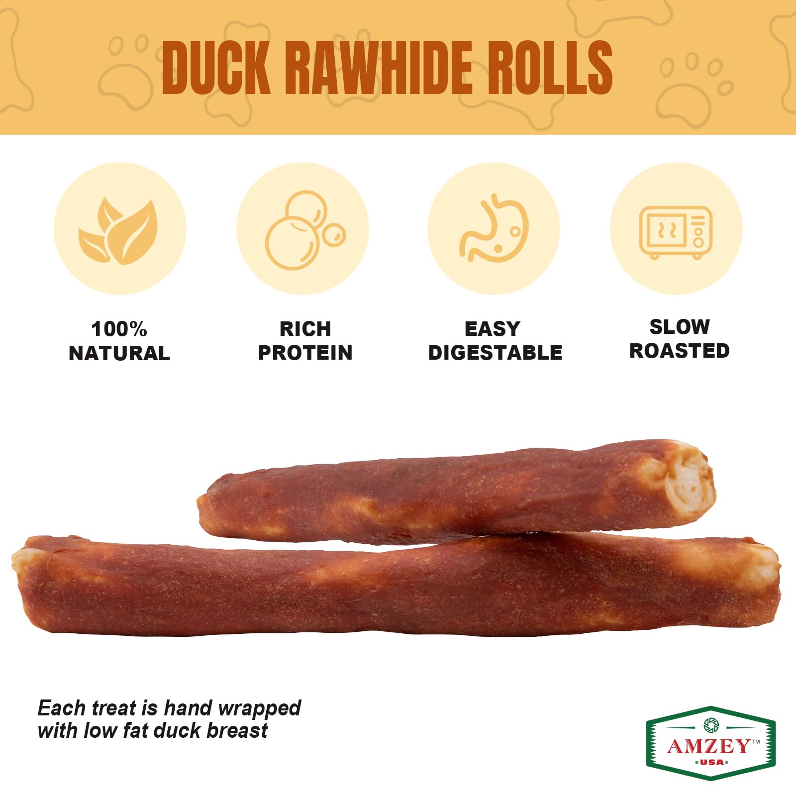 Amzey retriever roll close-up shows thick, durable chew for large dogs.