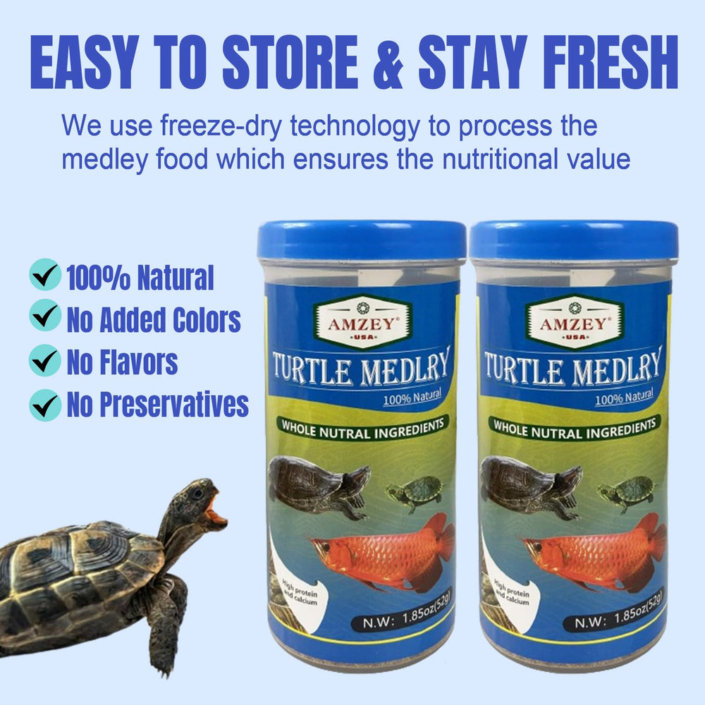 Amzey turtle medley portion-serve enables measured feeding