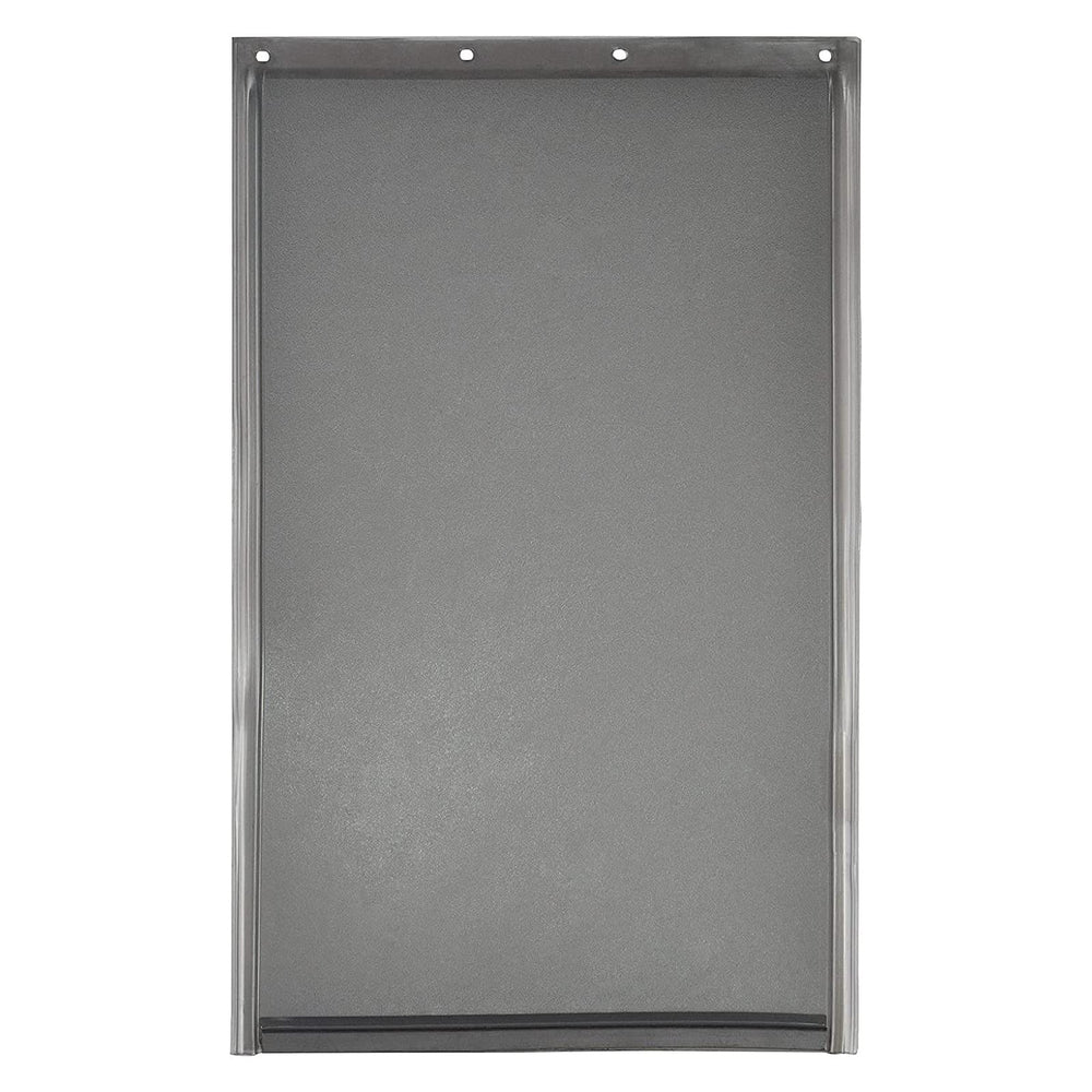 AMZOO dog door flap closeup shows PAC11-11038 fit for secure weather sealing.