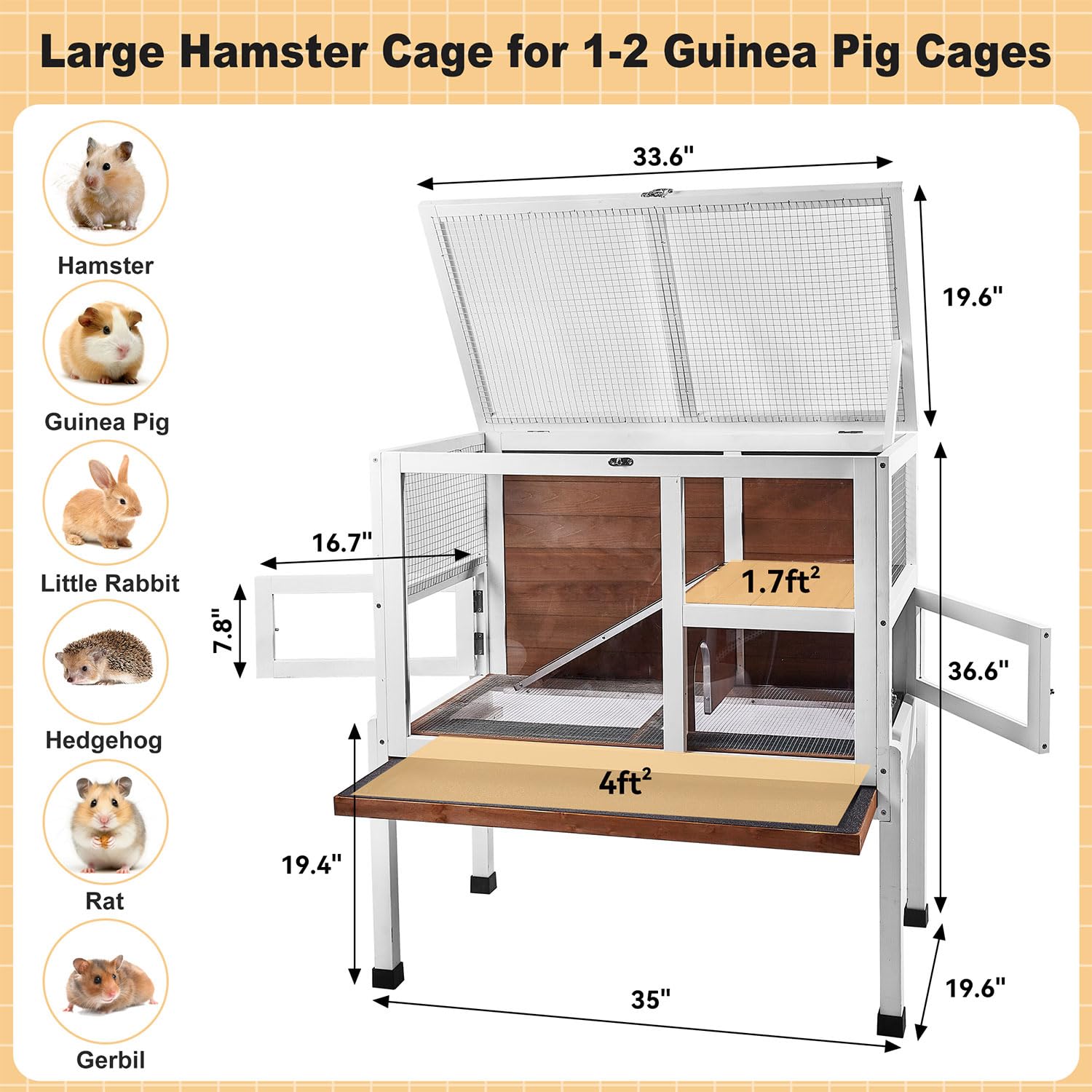 AMZOSS acrylic sides view with 270 degree visibility for monitoring pets