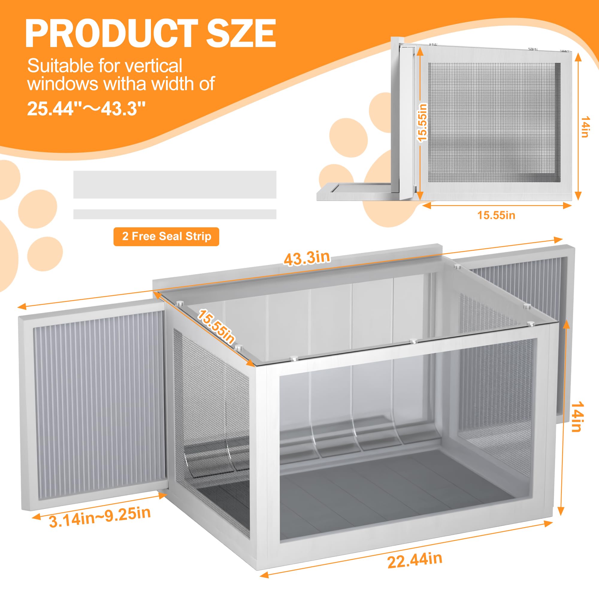 AMZOSS Cat Window Box Catio weatherproof design for year-round use.
