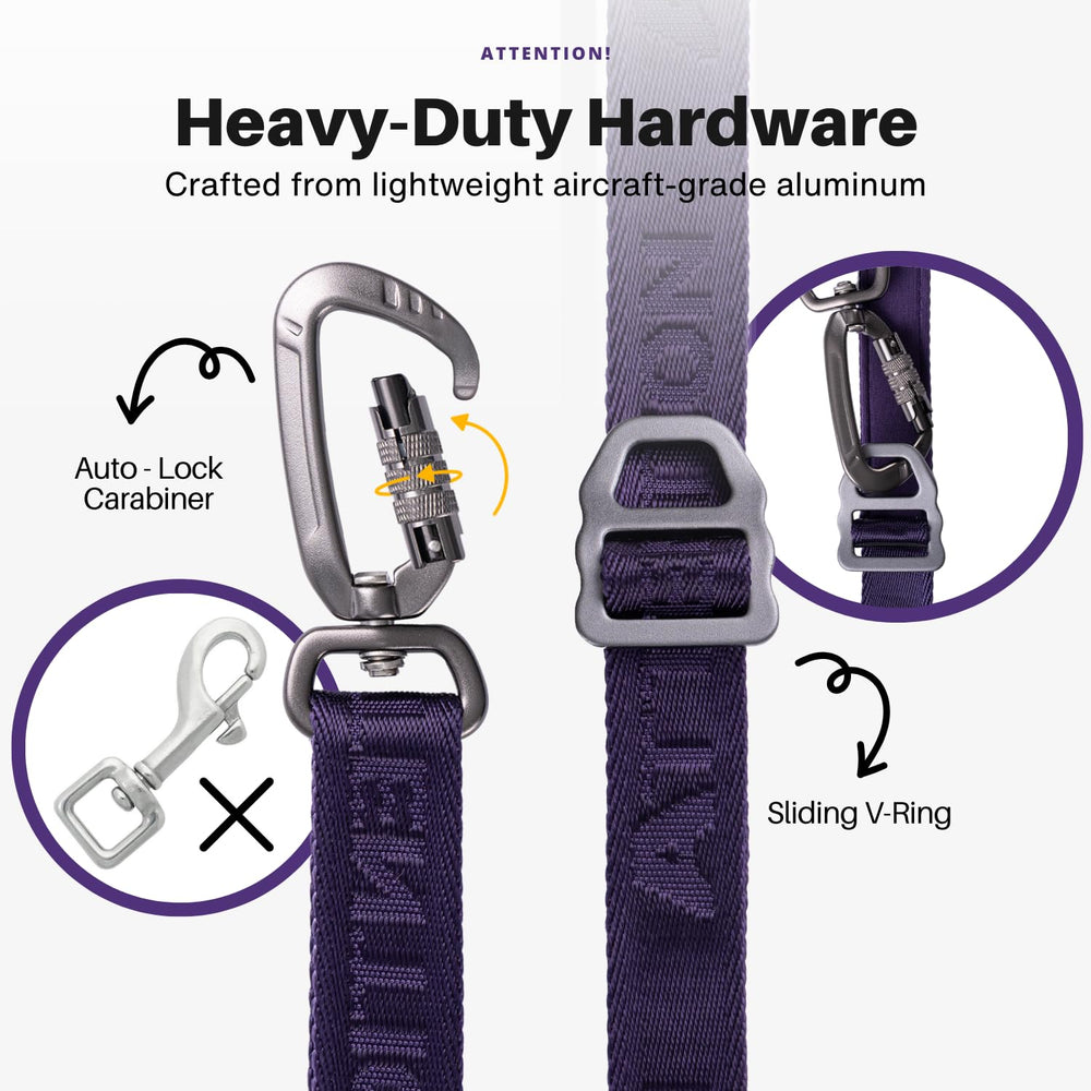 ANAFNI heavy-duty tactical dog leash demonstrates dual-dog mode for paired walks with two dogs.