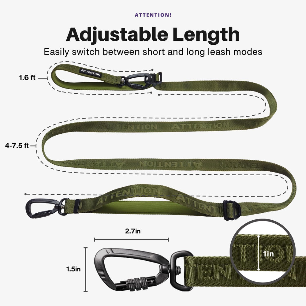 ANAFNI heavy-duty tactical dog leash shown with training-friendly design suitable for harness-based sessions.