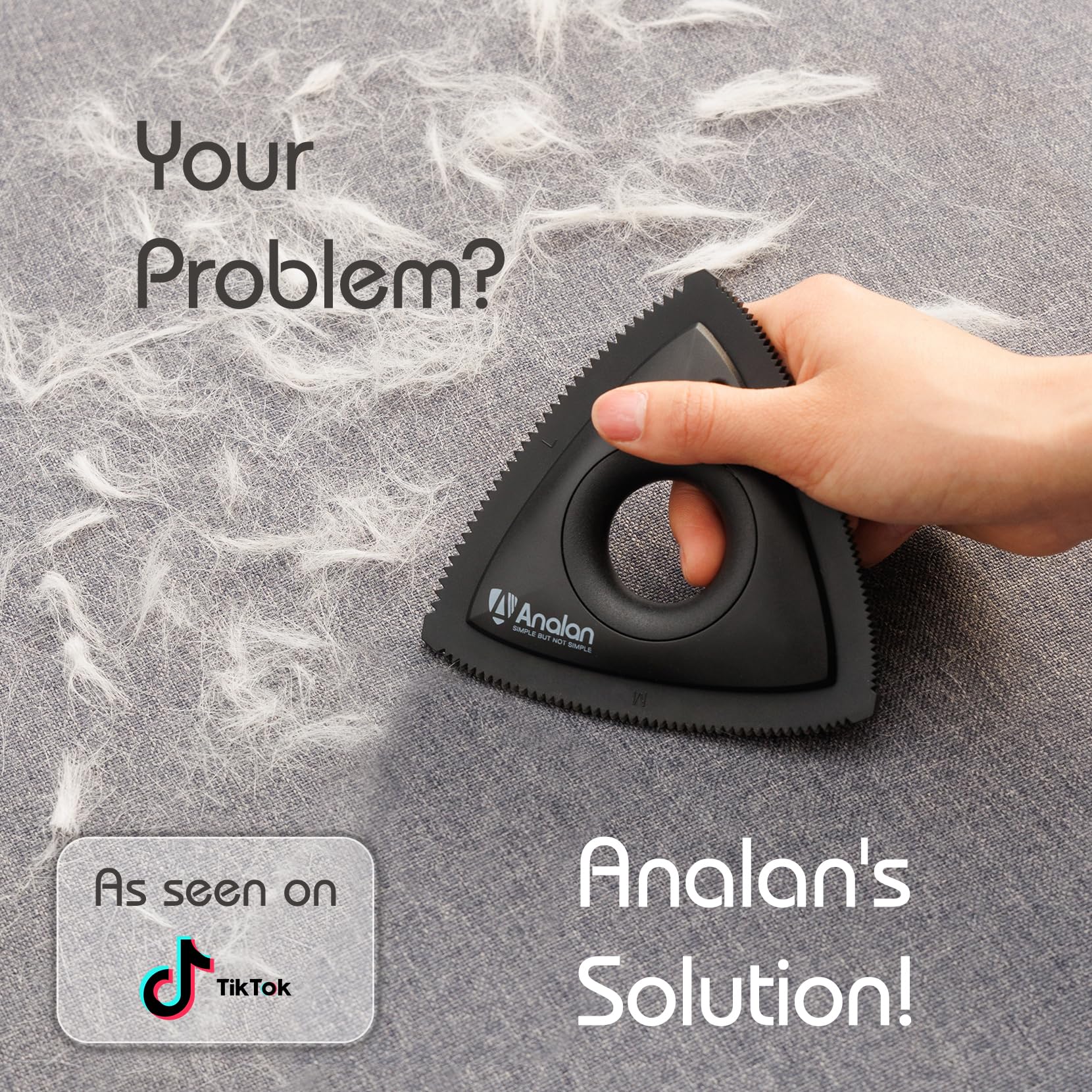 Analan Mini Pet Hair Remover used in car detailing to lift embedded pet hair from mats