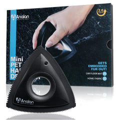 Analan Mini Pet Hair Remover for car detailing demonstrates fast fur pickup on mats and upholstery.