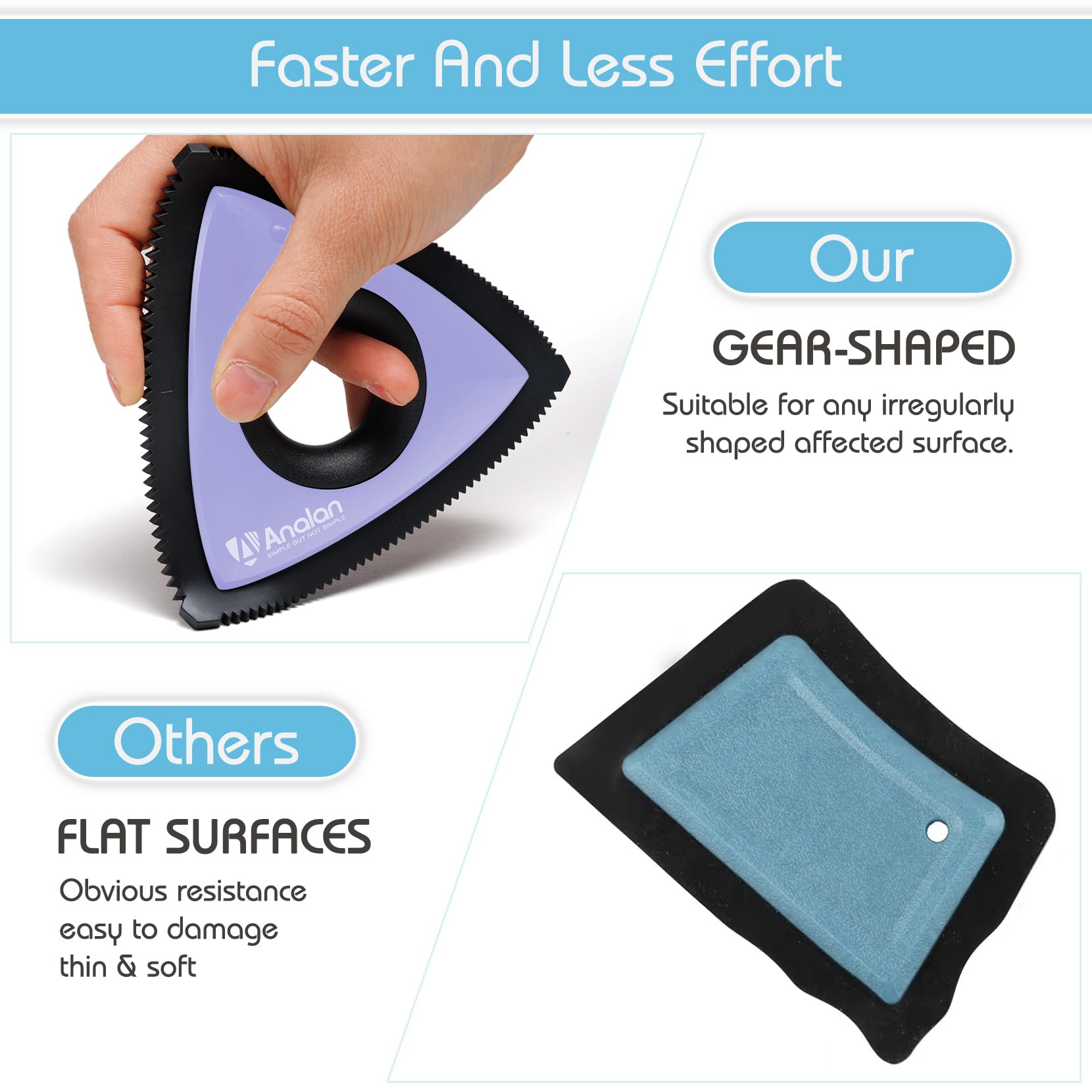 Analan mini pet hair remover durable materials for long-lasting car and home use.