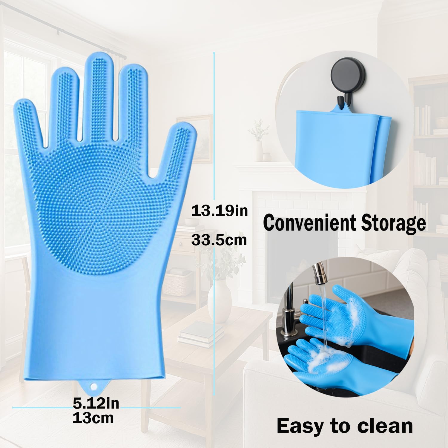 Anazzly pte Grooming Gloves with extended cuffs prevent slipping during grooming sessions.
