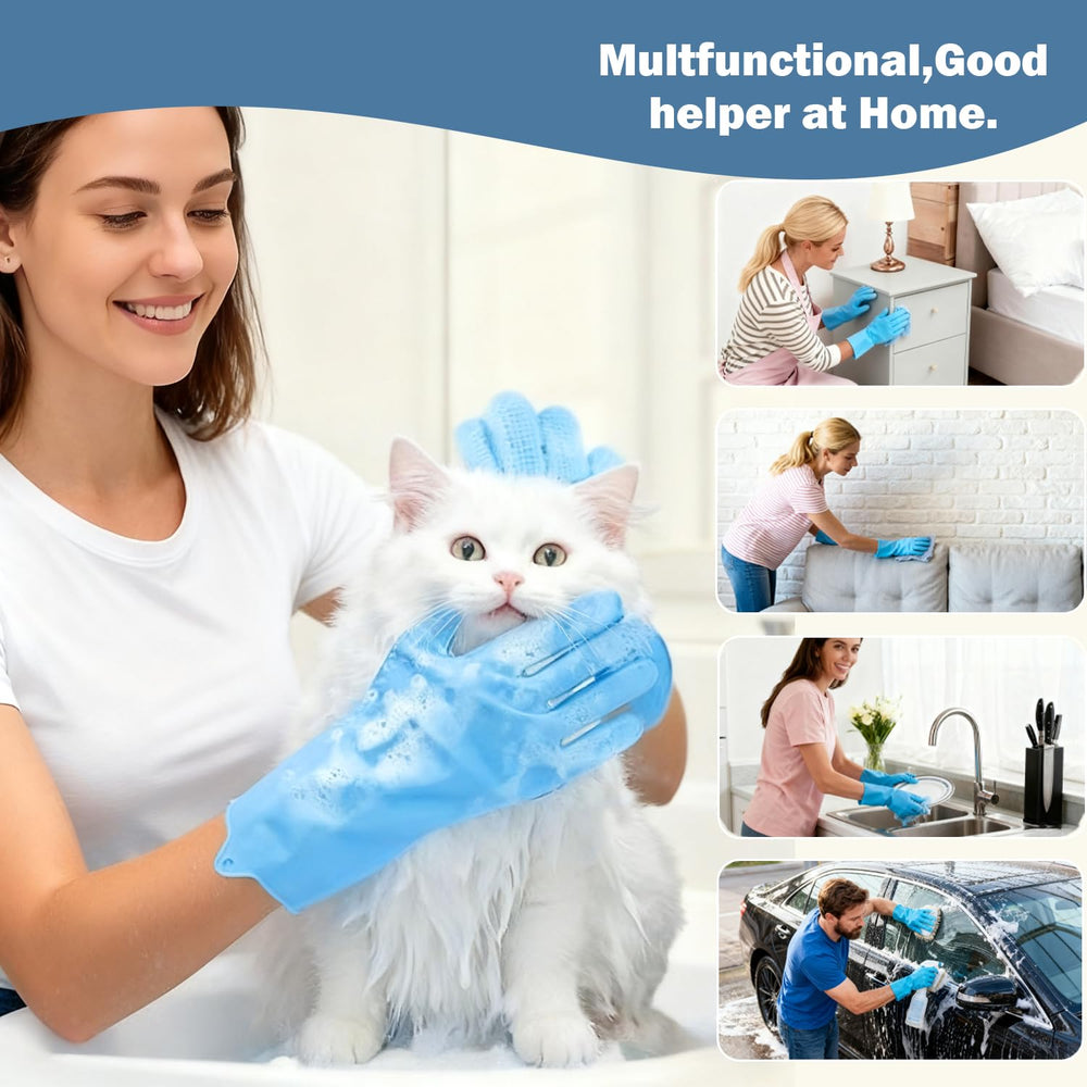 Anazzly pte Grooming Gloves silicone texture emphasizes heat-resistant, reusable design.