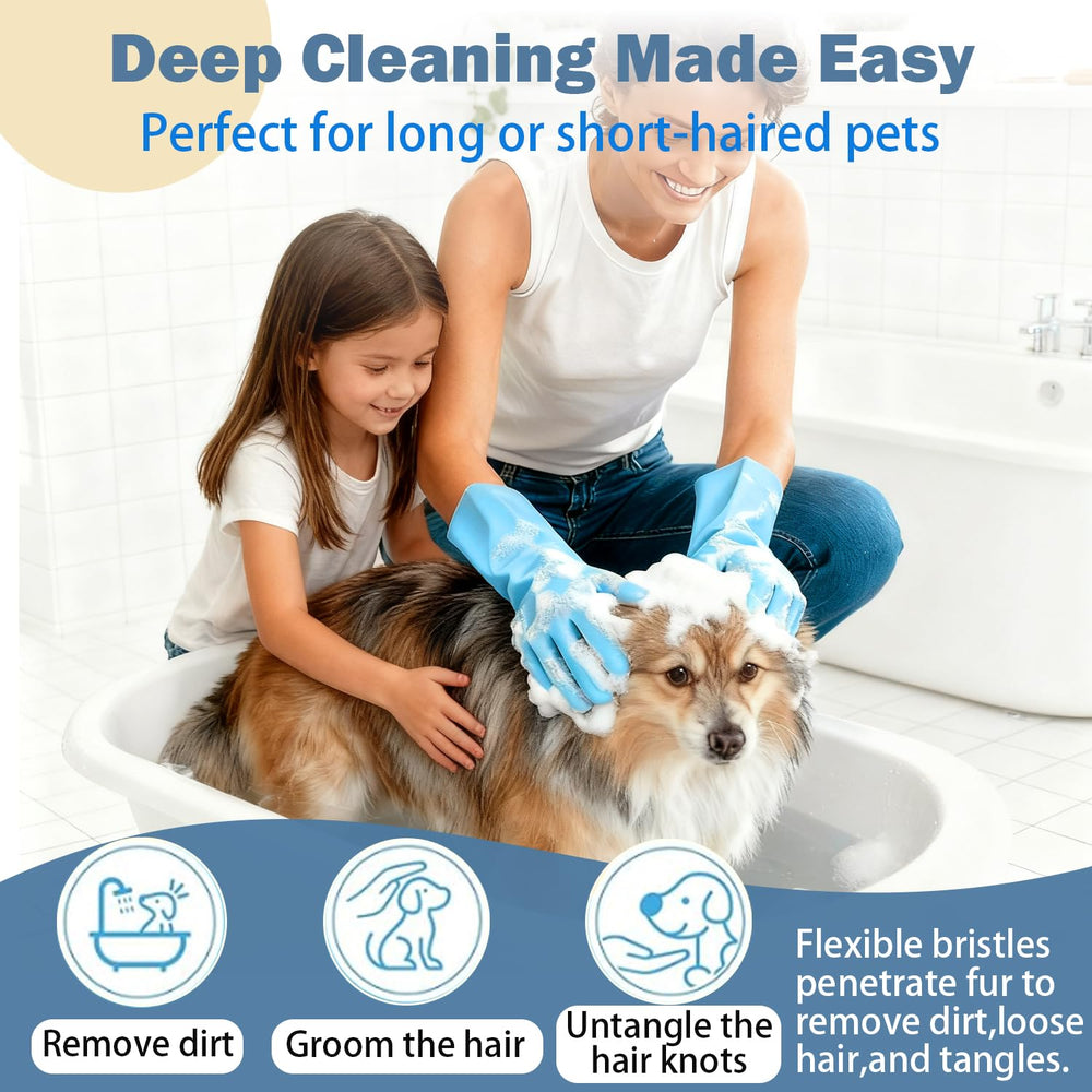 Anazzly pte Grooming Gloves for wet use highlight silicone for baths and easy rinsing.