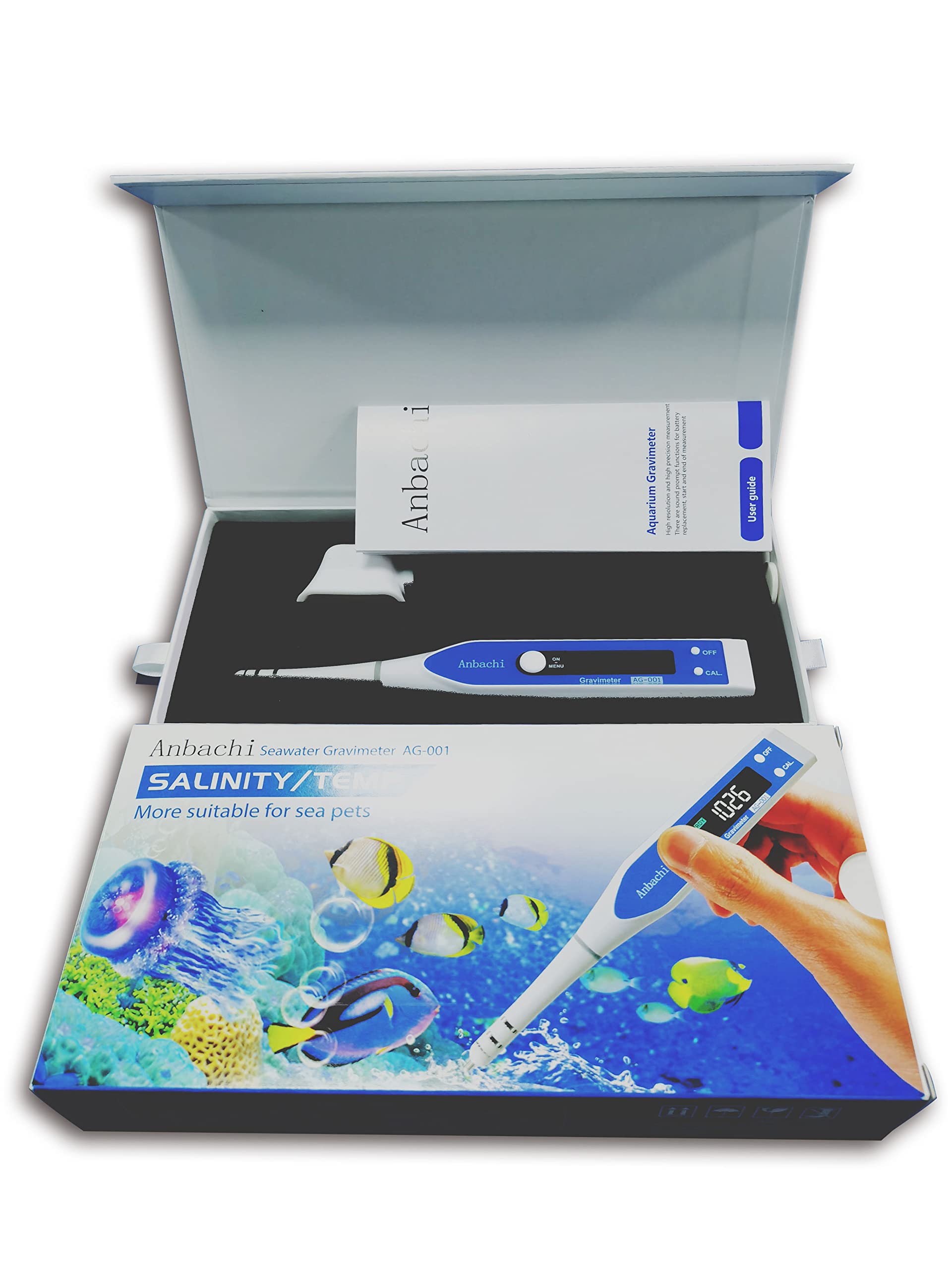 Anbachi 3-in-1 meter accurately tracks specific gravity, salinity, and temperature for water quality awareness.