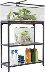 AnBaiMei aquarium stand top view shows sturdy frame for secure, reliable support