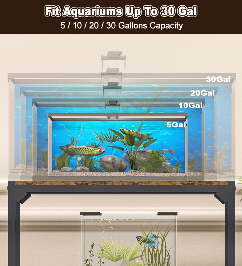 AnBaiMei stand adjustable shelves enable custom height for different tank setups