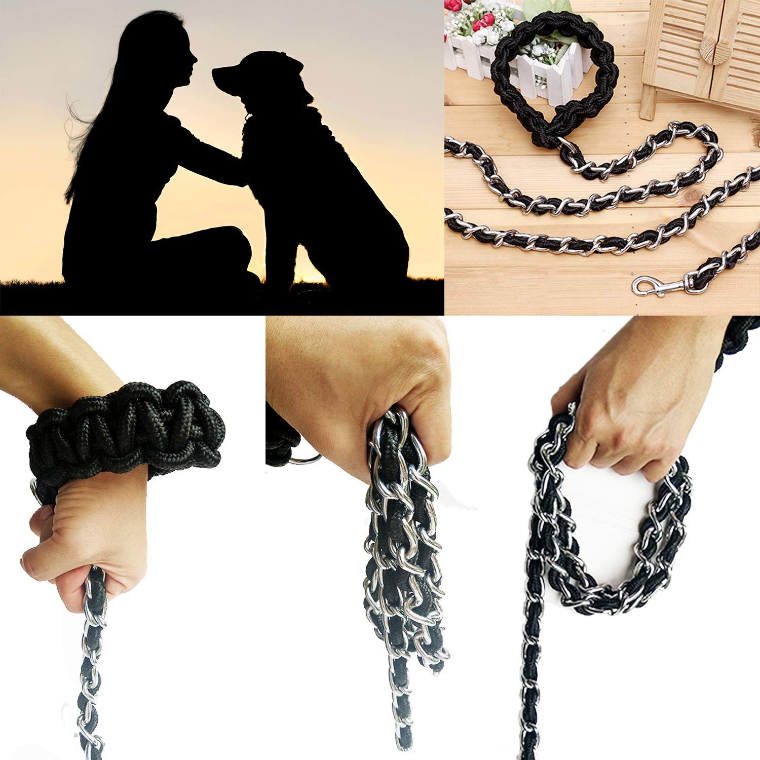 AncBace dog leash ideal for large breeds like shepherds during park outings.