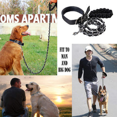 AncBace dog leash soft braided handle keeps hands comfortable on long walks.