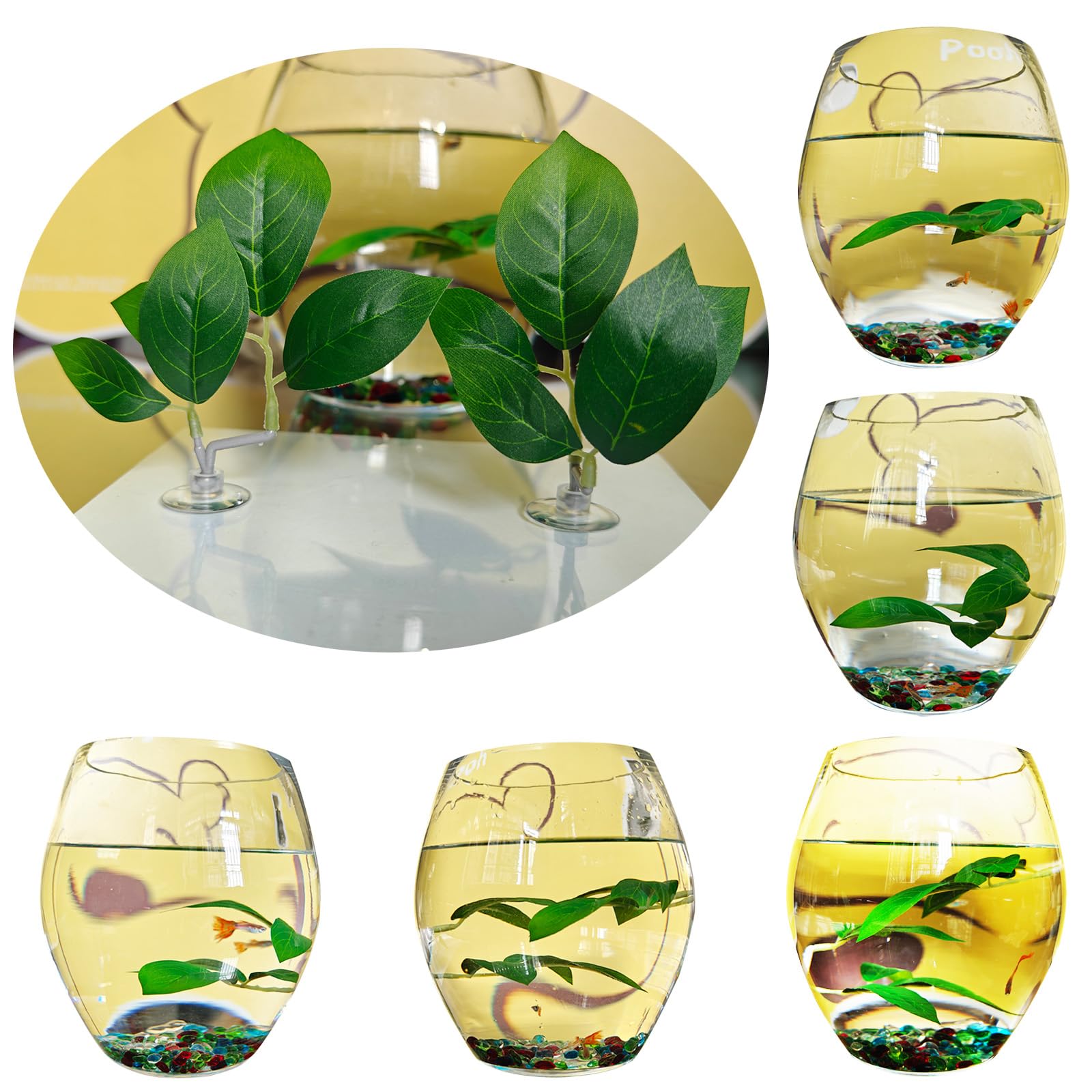 AncBace Betta Leaf Pad closeup highlights realistic green leaves for interactive play.